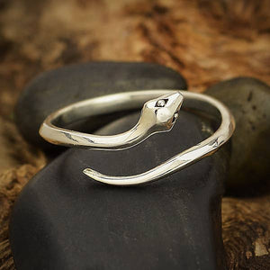 Adjustable Simple Snake Ring: Recycled Sterling Silver