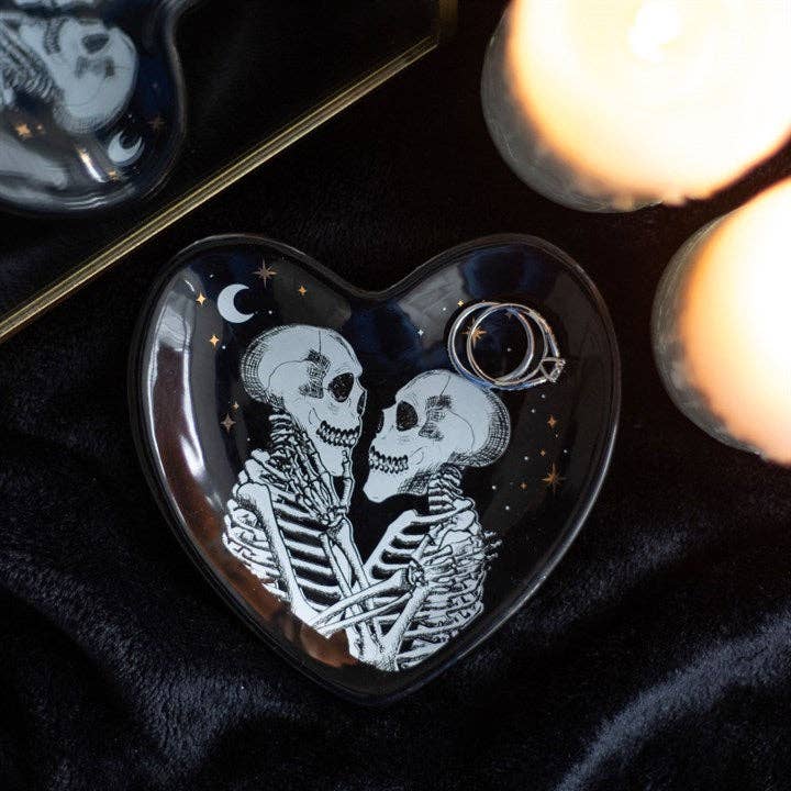 Skeleton Couple Heart Trinket Dish