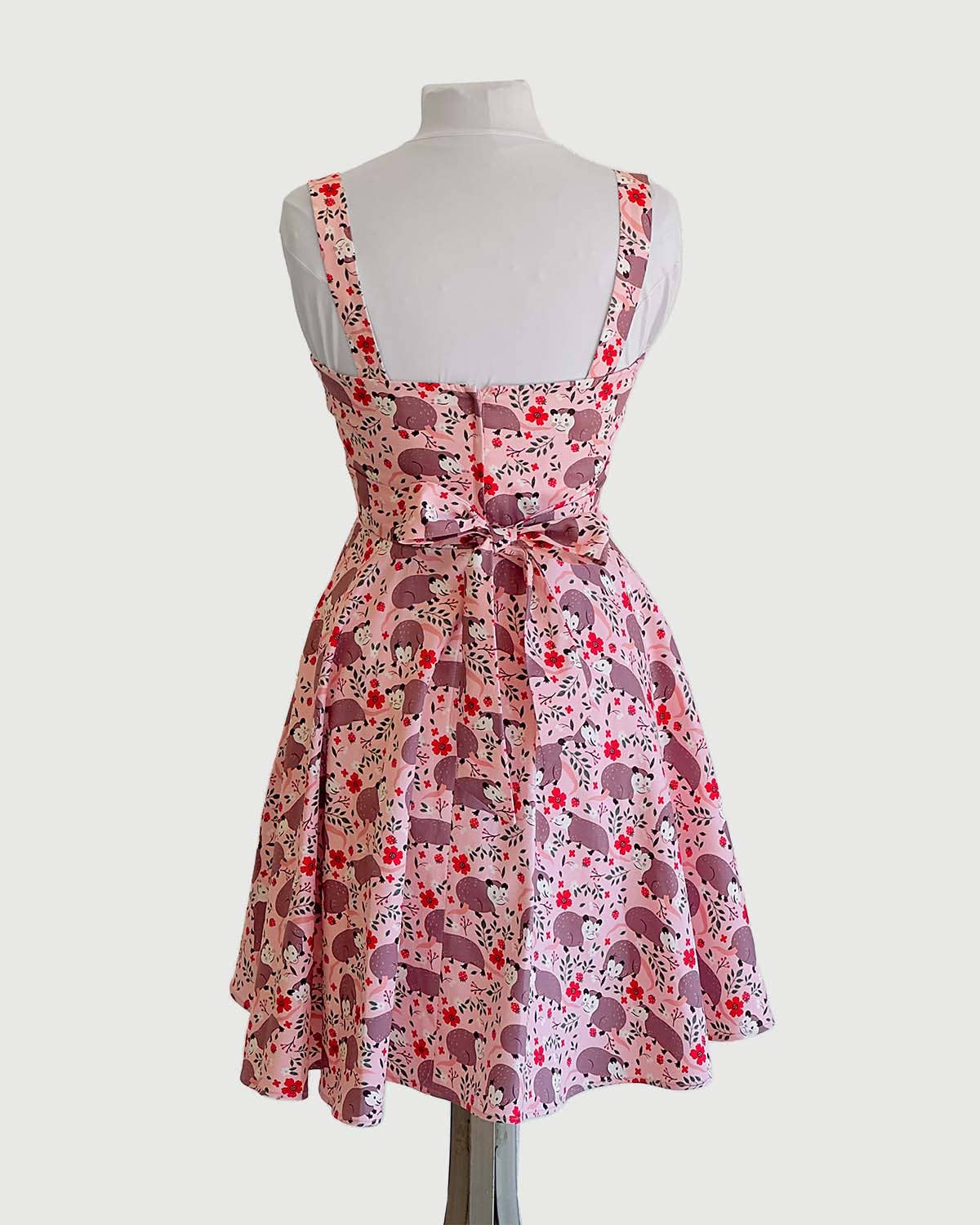 Fold Over Sleeveless Dress W/ Pocket In Possum Print: S