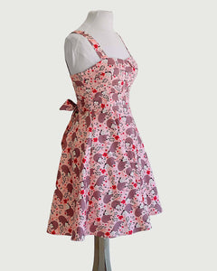 Fold Over Sleeveless Dress W/ Pocket In Possum Print: L