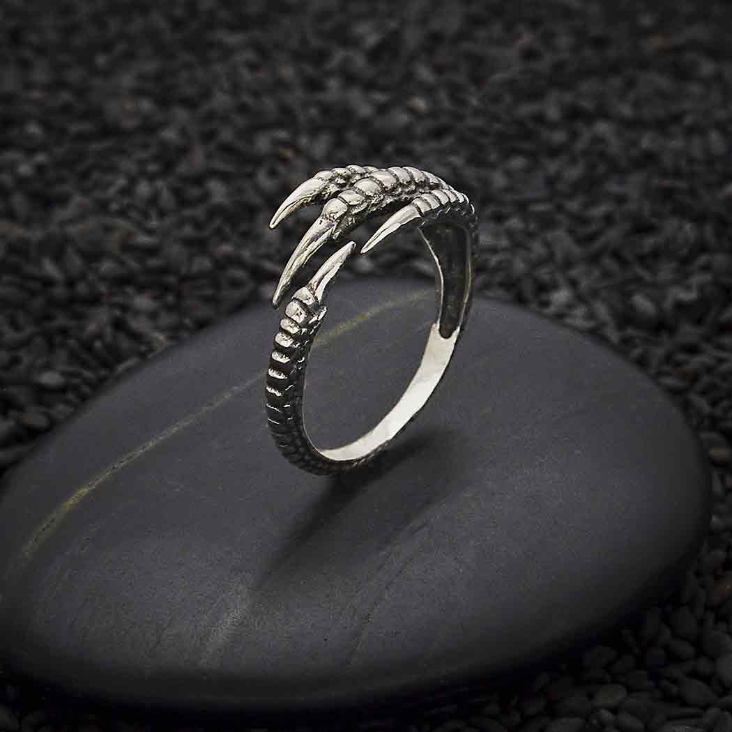Adjustable Bird Claw Ring: Sterling Silver