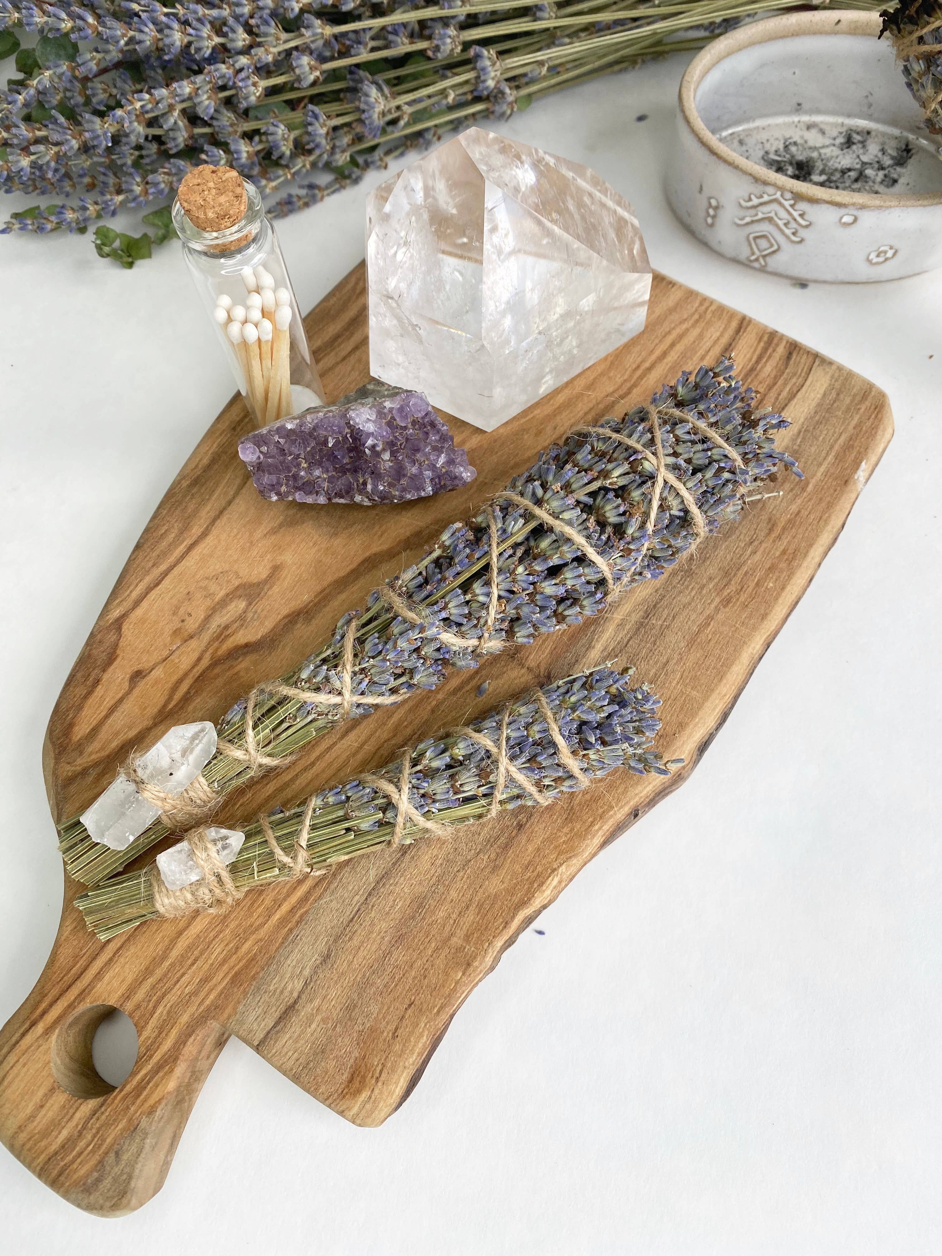 Dried Lavender Incense Bundle ~14 dried lavender bundle - lavender stick -  smoke cleansing - energy cleansing stick - dried lavender bunch