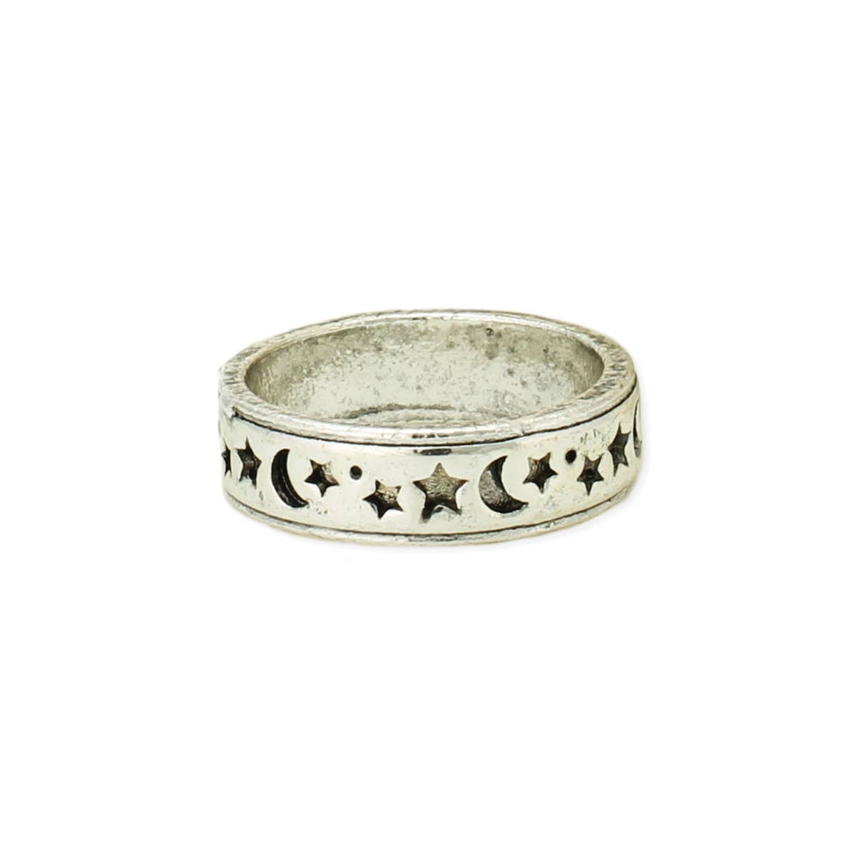 Oh My Moons and Stars Silver Band Ring
